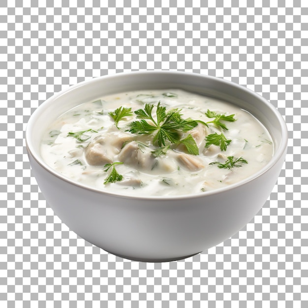 Cream soup on transparent background