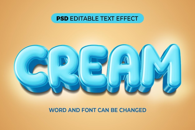 PSD effetto testo crema 3d psd