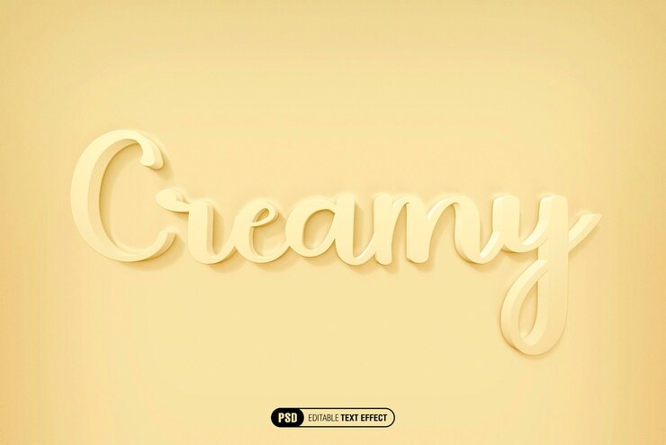 PSD cream text effect