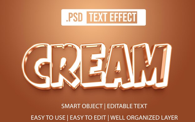 PSD cream text style effect