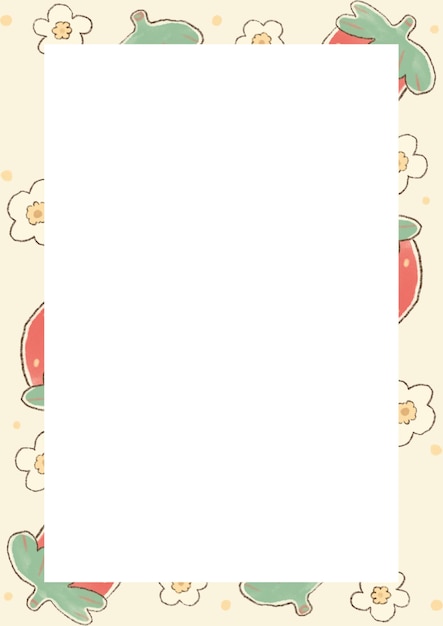 Cream Watercolor Floral Page Border A4 Document