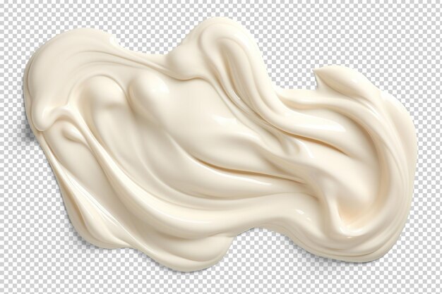 PSD cream or yogurt smear cut out on transparent