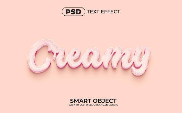 Creamy 3d editable text effect style with background