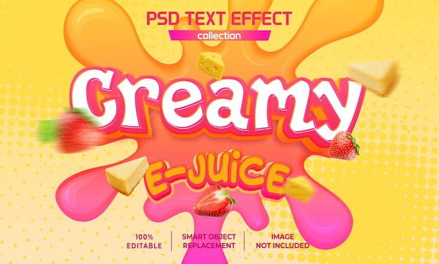 Creamy e-juice vape liquid texteffect