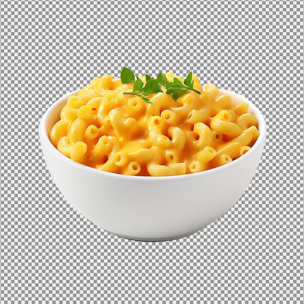 PSD creamy macaroni and cheese pasta in a bowl white background