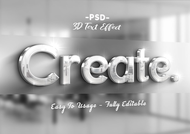 Create 3d silver text style effect