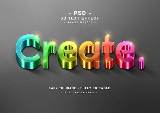 PSD Создайте эффект стиля 3d-текста