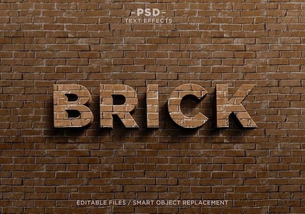 PSD create brick effects text template