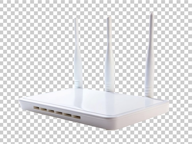 PSD create a high quality a white wife router on transparent background