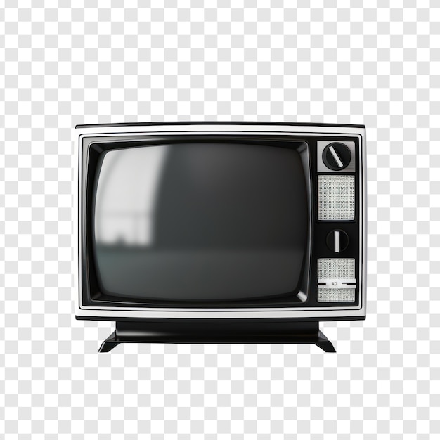 Create an image of the crt tv on the desk or table turned on transparency background psd