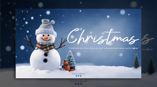 PSD create a scene in which a snowman complete with a carrot nose and coal eyes