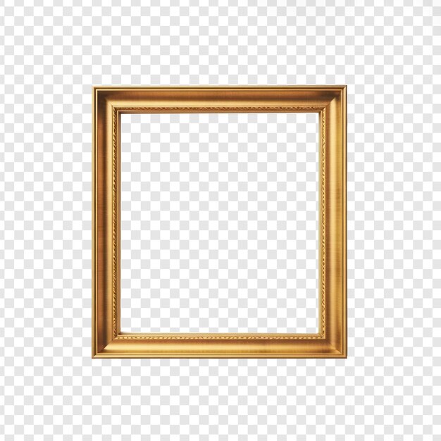 Create a simple golden frame full shot flat low detail smooth on transparency background PSD