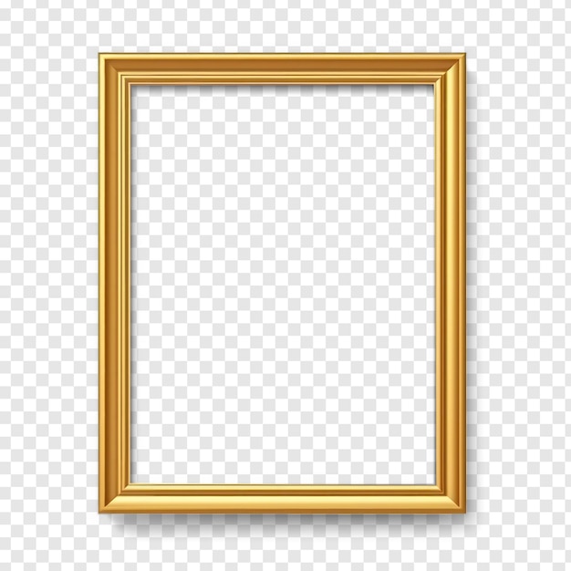 Create a simple golden frame full shot flat low detail smooth on transparency background PSD