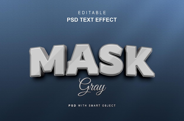 Creatief 3d grijs masker teksteffect