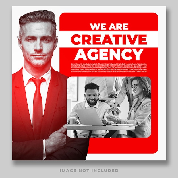 PSD creatief agentschap trendy social media post