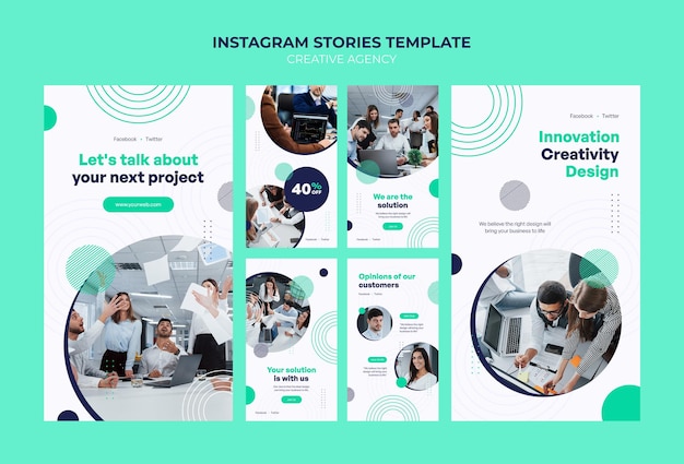 Creatief bureau instagram verhalen sjabloon