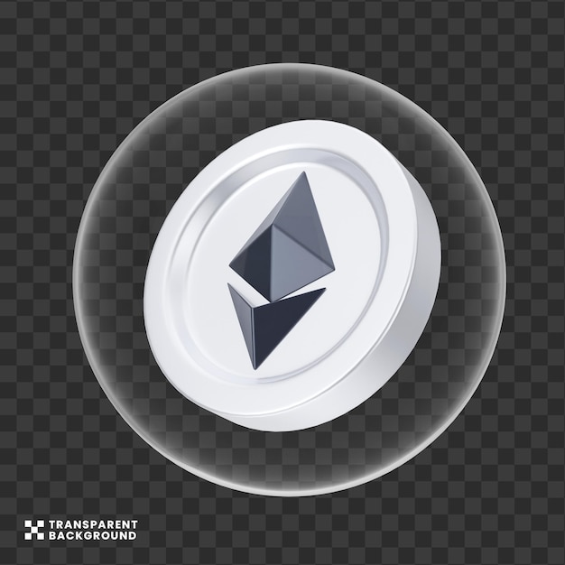 Creatief concept 3d illustratie van muntbel ethereum