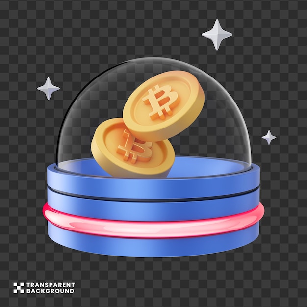 Creatief concept crypto bitcoin 3d illustratie