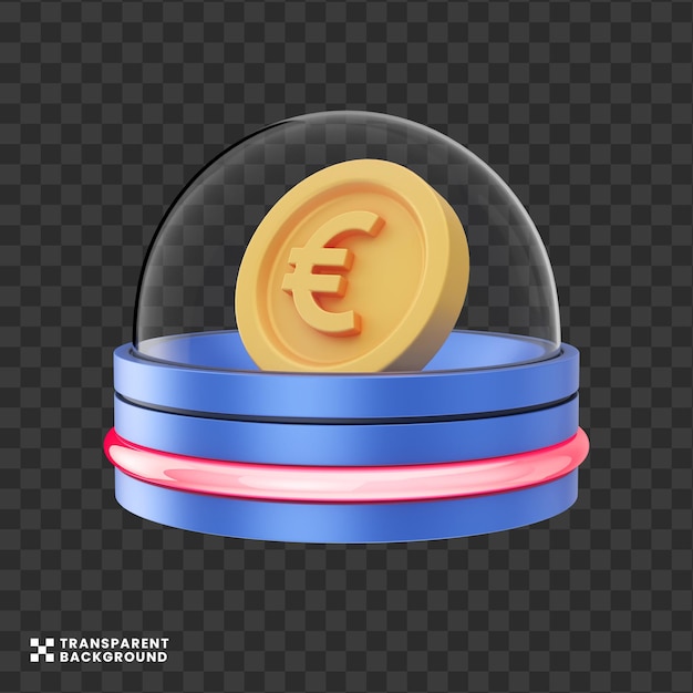 creatief concept euro veilig geld 3D illustratie