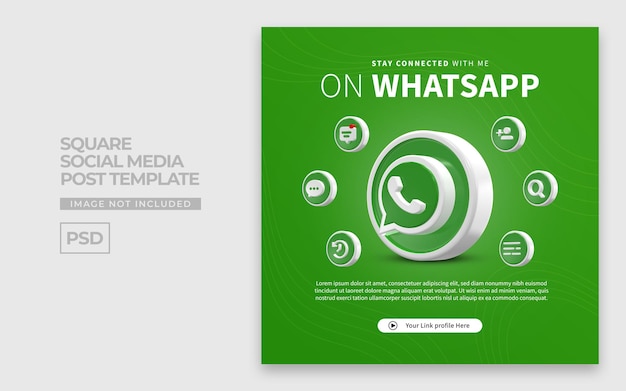 Creatief concept social media post whatsapp-sjabloon vierkant premium Psd