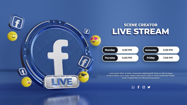 Creatief concept sociale media facebook live stream digitale marketing promotiesjabloon