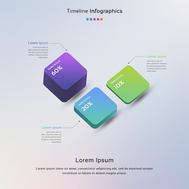 PSD creatief concept voor infografische abstracte elementen