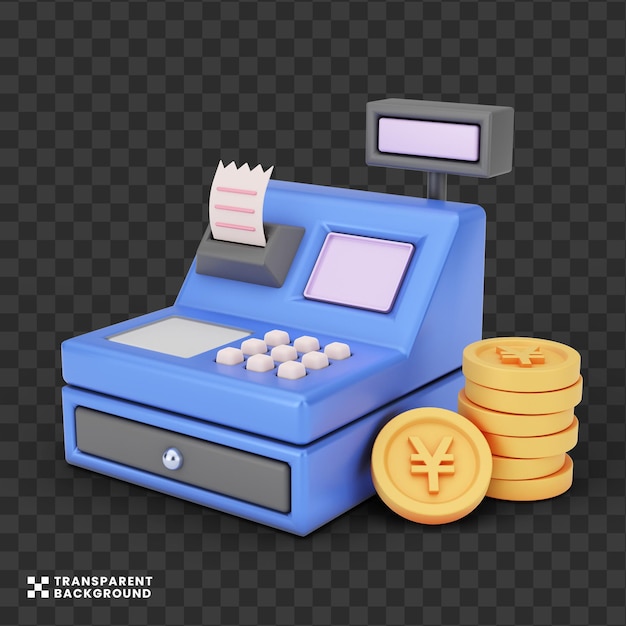 Creatief concept Yuan Cash Machine 3D illustratie