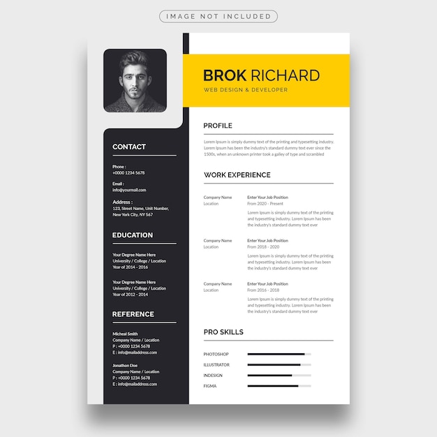 PSD creatief en modern cv of cv-template