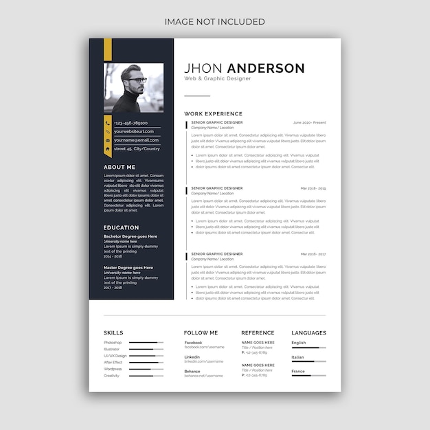 Creatief en modern cv-sjabloon