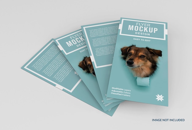 Creatief flyer-mockup voor adoptie van huisdieren