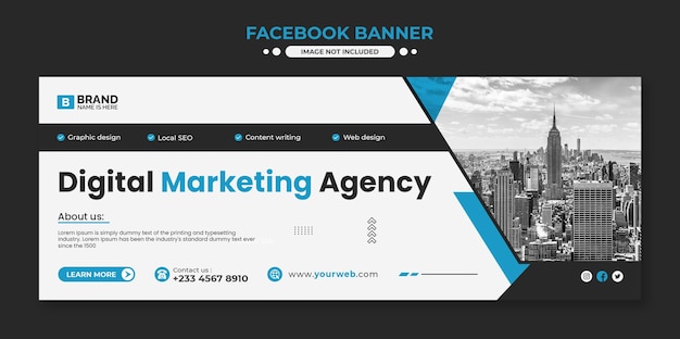 PSD creatief marketingbureau facebook cover banner sjabloon
