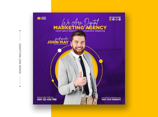 Creatief marketingbureau sociale media en Instagram-postsjabloon