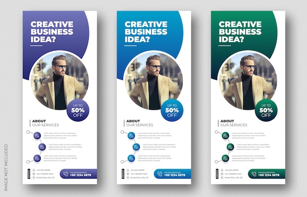 PSD creatief zakelijk bureau roll-up banner-ontwerp of pull-up banner-sjabloon