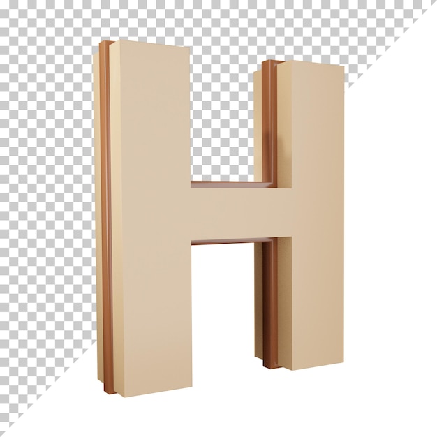 PSD creatieve 3d render alfabet letter h