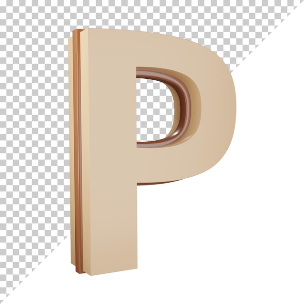 PSD creatieve 3d render alfabet letter p