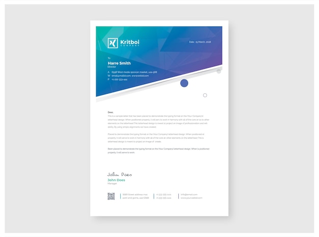 Creatieve briefhoofd PSD-sjabloon