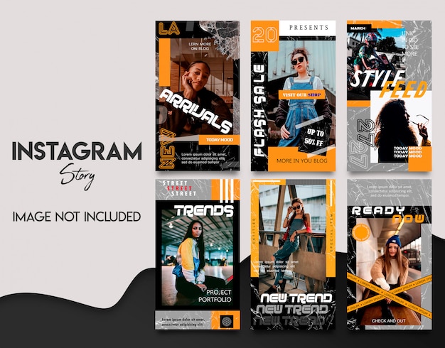 Creatieve instagram verhalen sjabloon set