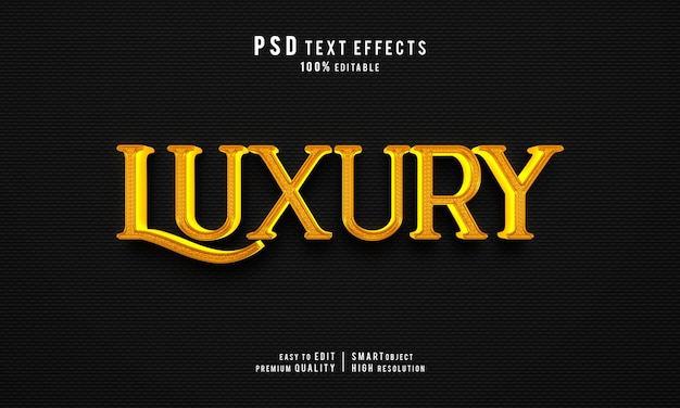 PSD creatieve luxe 3d-bewerkbare mockup-sjabloon voor teksteffecten