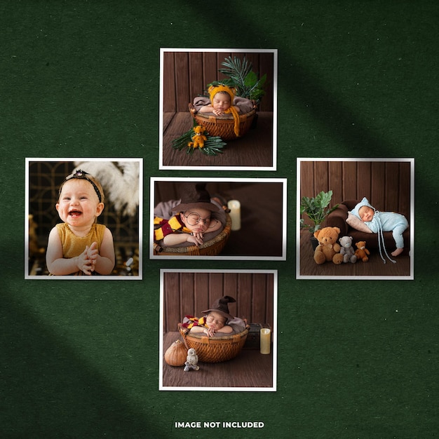 Creatieve mockup-collectie voor babyfotocollage