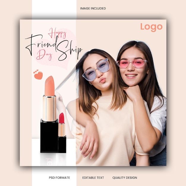 PSD creatieve posteradvertenties met lippenstift