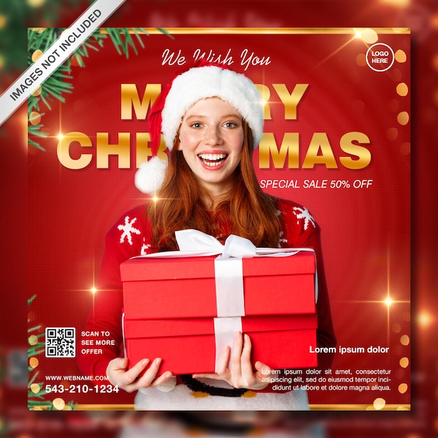 PSD creatieve speciale kerstverkoop promotie instagram postsjabloon