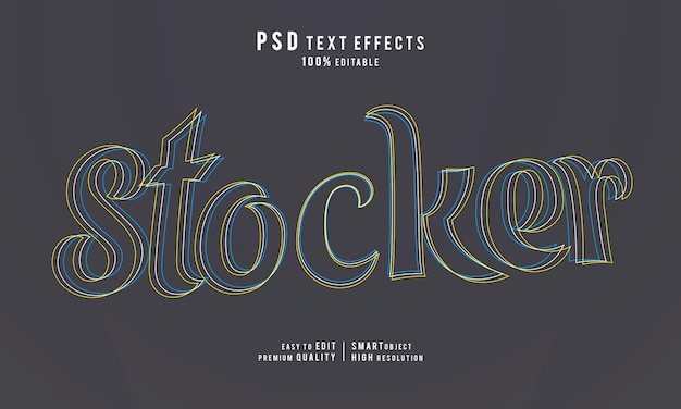 PSD creatieve stockers 3d-bewerkbare mockup-sjabloon voor teksteffecten