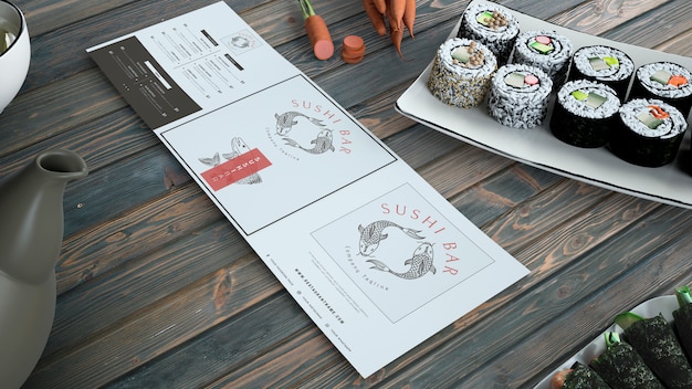 PSD creatieve sushibar met mockup