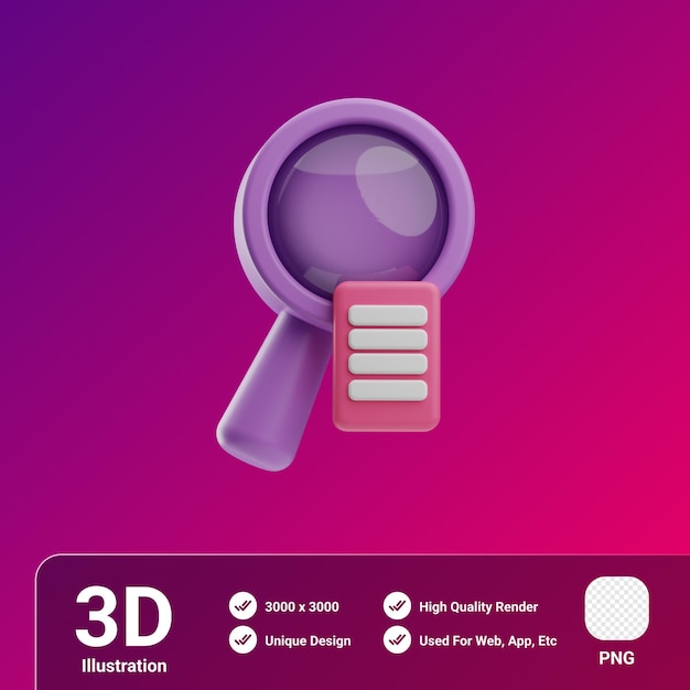 PSD creatieve tools zoeken 3d illustratie