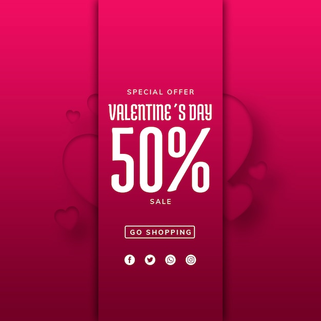 Creatieve valentines verkoop mockup