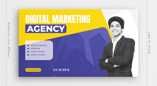 Creatieve webbannerontwerpsjabloon voor digitale marketingbureau Social Media campagnes Branding