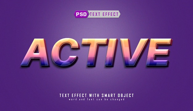 Creative 3d active editable text effect