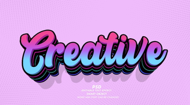 PSD creative 3d editable photoshop text effect style