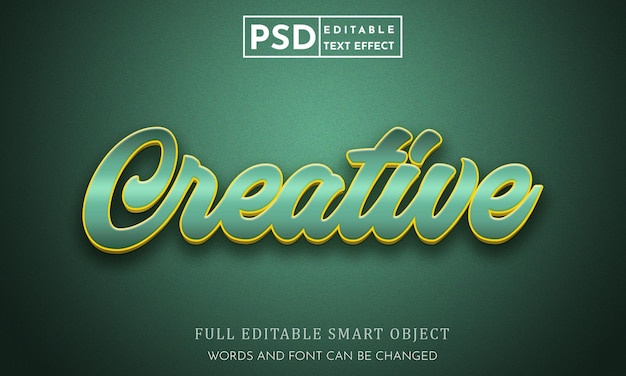 Modello psd di effetto testo modificabile 3d creativo