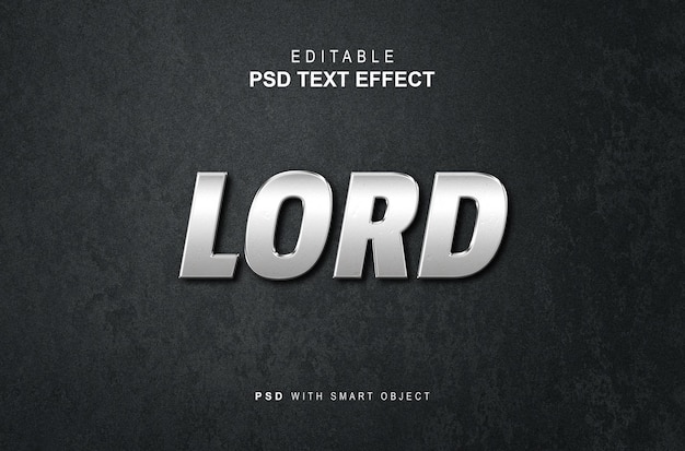 PSD creative 3d effect text lord